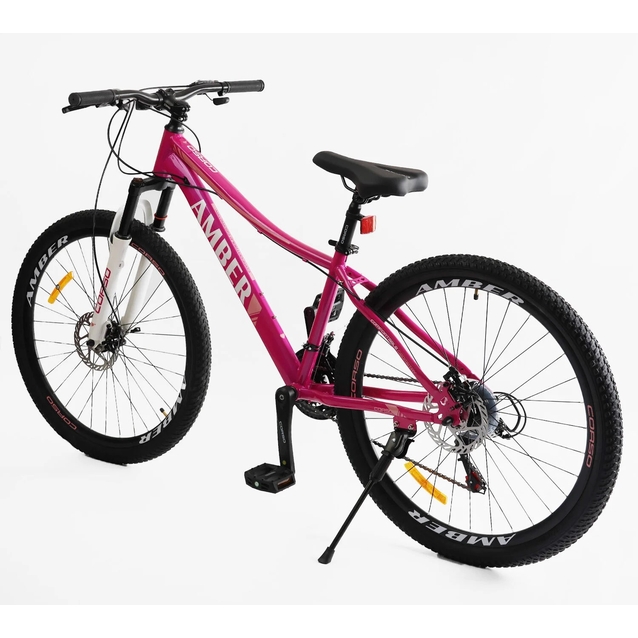 Велосипед 27.5 ST Corso «AMBER» MB-45744 сталь 15", (к-т SHIMANO) рожево-білий фото westvelo.com