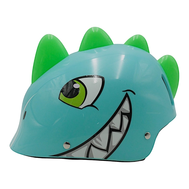 Вело шолом дитячий 585 "Динозавр" блакитний, регульований фото westvelo.com