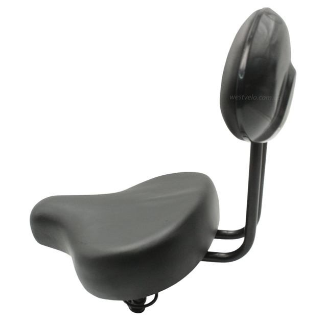 Сідло на пружинах JINGPIN TB-4 (з спинкою) широке, металева основа, чорне фото westvelo.com