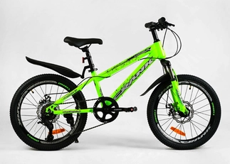 Велосипед 20 ST Corso «CRANK» CR-20711 сталь 11", (к-т LTWOO-A2) салатовий
