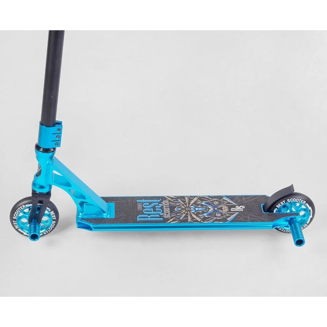 Самокат трюковий Best Scooter «SPIDER» 53480 синій, HIC-система, пеги, AL диск та дека, колеса PU Ø110mm, ширина керма - 60 см фото westvelo.com