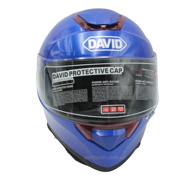 Мото шолом, закритий (XL) "DAVID" Інтеграл, D820, синій глянцевий фото westvelo.com