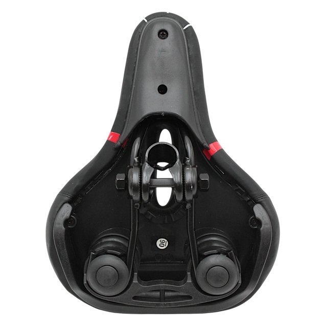 Сідло на демпферах з отвором AVANTI № 189 GEL, чорне з крапками (червоні) фото westvelo.com