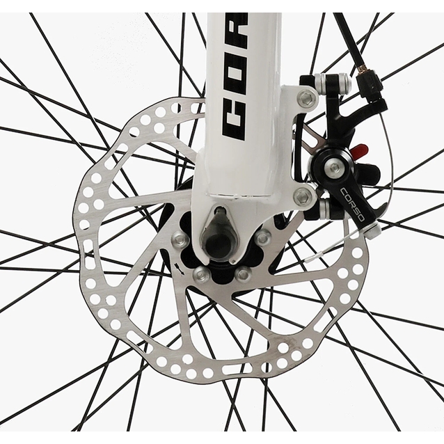 Велосипед 24 AL Corso «PROJECT» R-24815 алюміній 11", (к-т Saiguan) чорно-червоно-білий фото westvelo.com