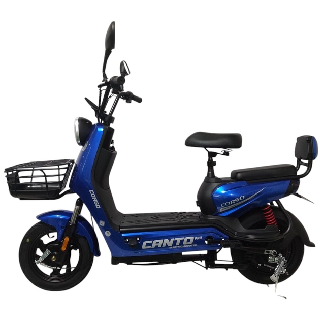 Електроскутер Corso «CANTO» CN-411724, двигун 500W, акумулятор 48V 20Ah свинцево-кислотний, синій, колеса 14" + 1 ящик. акум фото westvelo.com