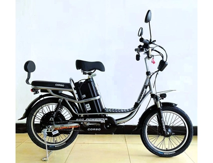 Електровелосипед 20 AL Corso «POWERFULL»  FW-73214, алюміній, двигун 800W, акумулятор 60V 21Ah літієвий, срібний + кошик