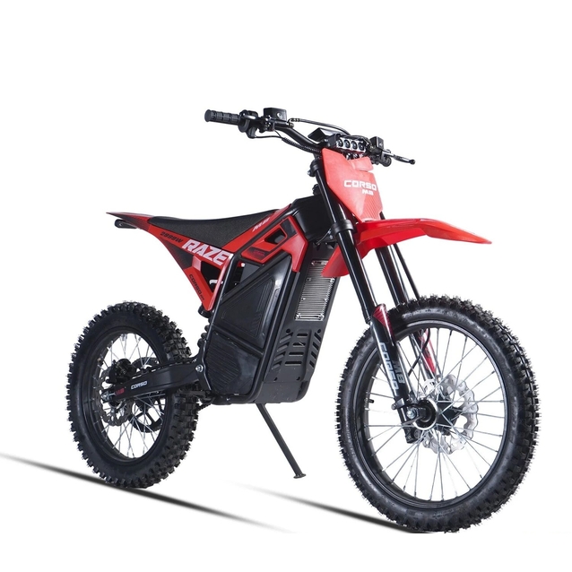 Електродіртбайк Corso «RAZE M8» GT-77080 двигун 2999W, акумулятор 72V 35Ah літієвий, чорно-червоний, колеса 19/17 " фото westvelo.com