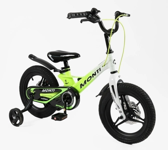 Дитячий велосипед 14 MG Corso «MONTI» MT-14326, магнієва рама, біло-жовтий