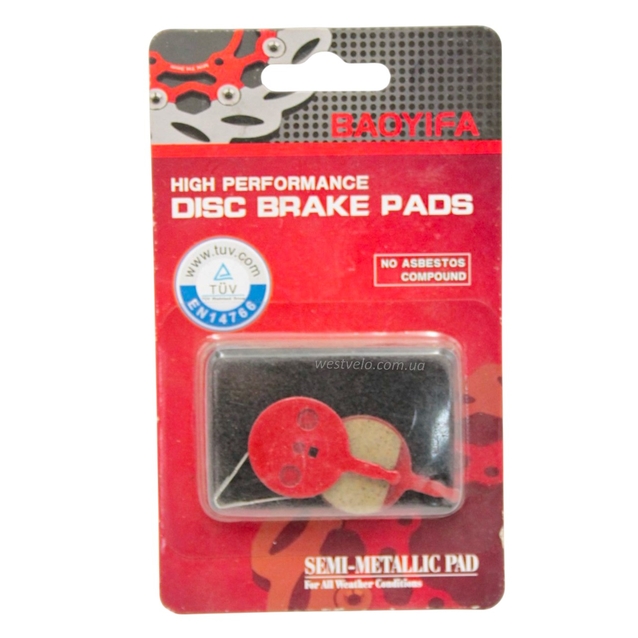 Колодки гальмівні дискові № 08 BAOYIFA червоні фото westvelo.com