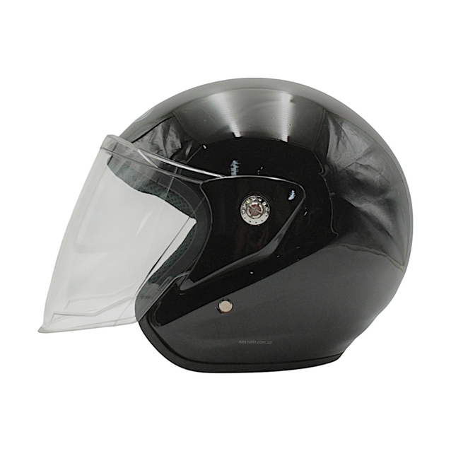 Мото шолом, відкритий (L) PICKS АТ-666 чорний глянець фото westvelo.com