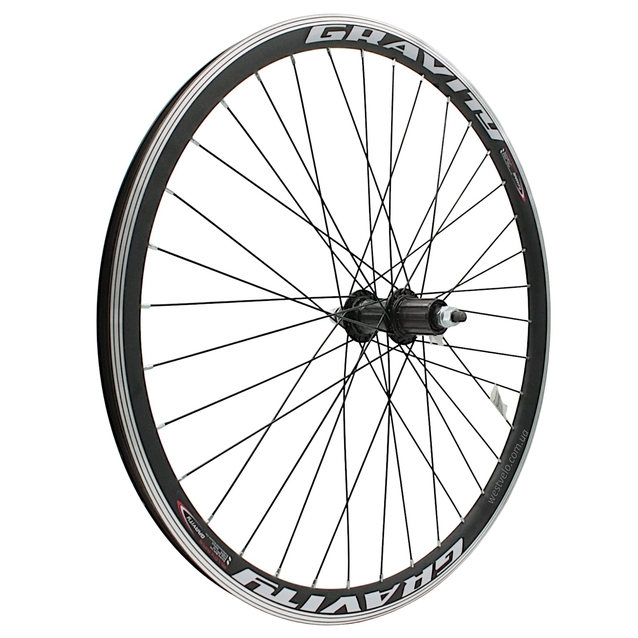 Колесо 26 зад, обід 2-ний чорний, втулка AL Quando касета (8-9), чорна спиця фото westvelo.com