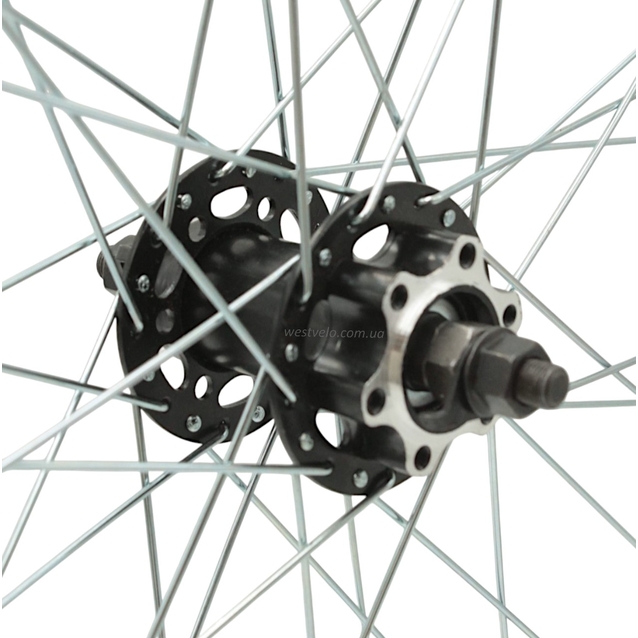 Колесо 26 перед, обід 2-ний чорний, втулка ST SHUNFENG, диск 6 болтів, Gravity фото westvelo.com