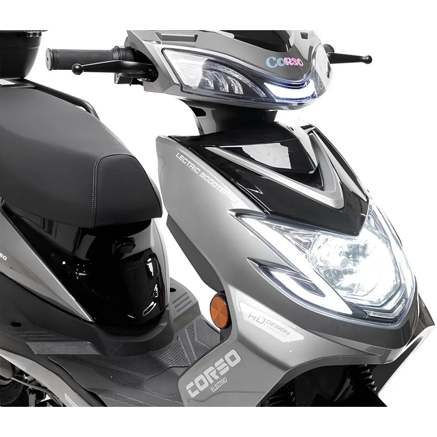 Електроскутер Corso «MATRIX» MT-603515 двигун 1200W, акумулятор 72V 25Ah графеновий, сірий, колеса 10" + 1 ящик. акум фото westvelo.com