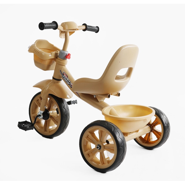 Дитячий велосипед 3-х колісний EVA (піна) Best Trike колеса 10-8, «Машинка» BS-60530 бежевий, сталева рама, УКР.ОЗВУЧУВАННЯ, кошик фото westvelo.com