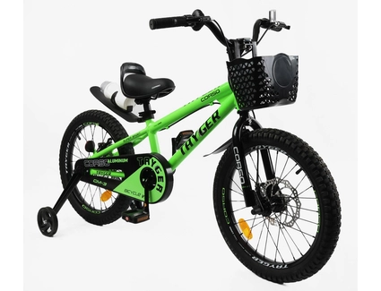 Дитячий велосипед 18 AL Corso «TAYGER» TG-94300 алюмінієва рама, дискові гальма, салатовий