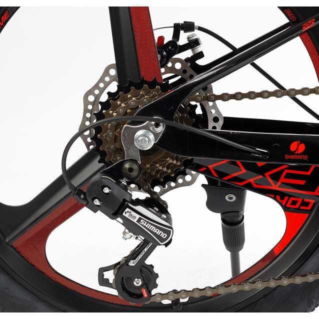 Велосипед 20 MG Corso «FXX» MG-20156 магній 11", (к-т SHIMANO) чорно-червоний фото westvelo.com