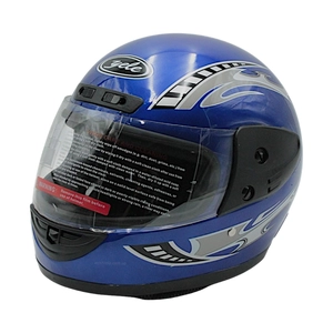 Мото шолом, закритий "CNJM" YELE, інтеграл, синій глянець з чорно-сірим малюнком, з коміром