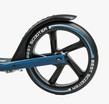 Самокат дитячий 2-х колісний, PU Best Scooter 23013 чорно-блакитний, колеса Ø230-200mm, AL, 1 амортизатор передній, ФАРА, затискач керма фото westvelo.com