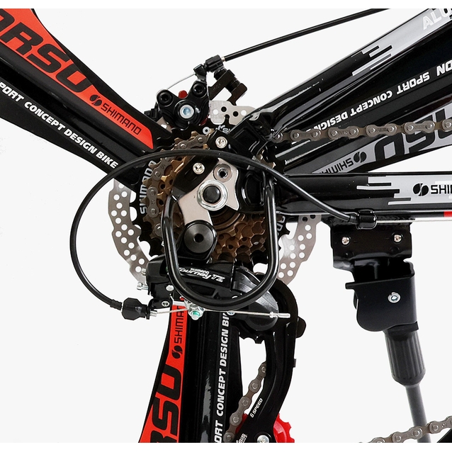 Велосипед 24 AL Corso «EVOLUTION» EV-24314 алюміній 11", (к-т SHIMANO) чорно-червоний фото westvelo.com