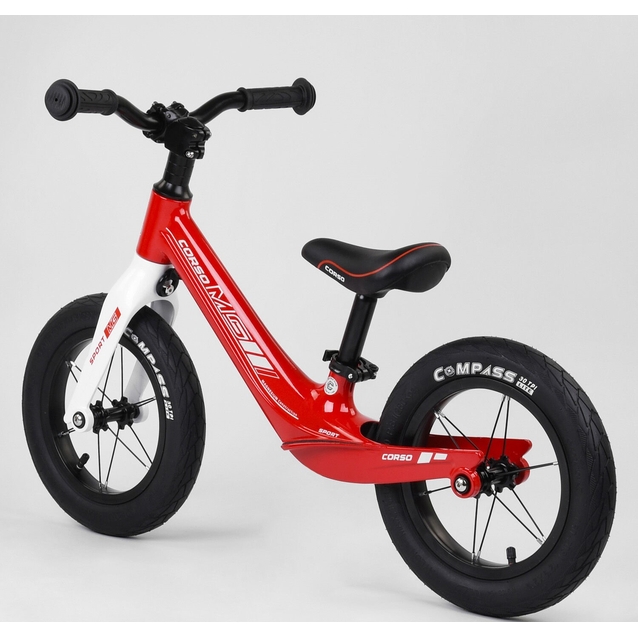 Велобіг 12 Corso надувні колеса, магнієва рама 10567 червоно-білий фото westvelo.com