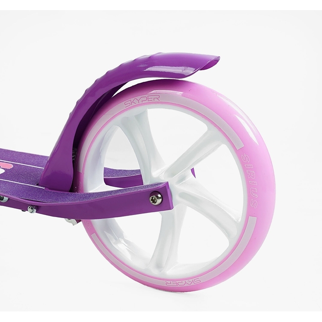 Самокат дитячий 2-х колісний, PU Skyper «SIRIUS» S 78967 фіолетовий, Ø200mm, 1 амортизатор, ручне гальмо фото westvelo.com