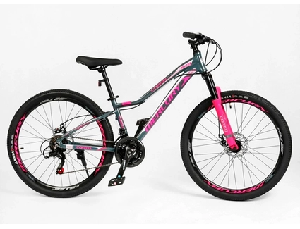 Велосипед 26 AL Corso «MERCURY» MR-26319 алюміній 13", (к-т SHIMANO) графітово-рожевий
