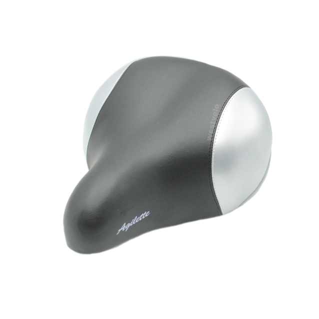 Сідло на пружинах подвійних AGILETTE E-82 широке чорно-сіре фото westvelo.com