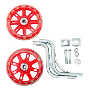 Бокові дитячі колеса (Ø 12) гелеві, діодні, червоні