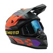 Шолом, закритий крос/ендуро (XL) АТV EDX 026-2 сіро-фіолетово-помаранчевий матовий з дашком + окуляри фото westvelo.com