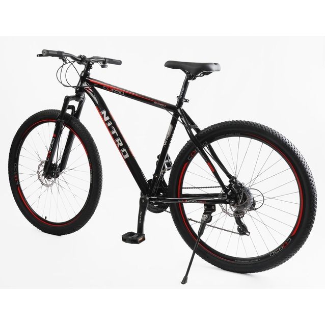 Велосипед 29 ST Corso «NEW-NITRO» NT-63500 сталь 21", (к-т SUNRUN) чорно-червоний фото westvelo.com