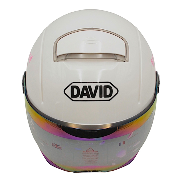 Мото шолом підлітковий, відкритий DAVID S310E регульований розмір. білий фото westvelo.com