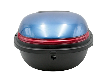 Кофр (багажник) для мотоцикла задній LIPAI (HP007) (360х280х240) 28L чорно-синій глянець, з катафотом, швидко з'ємний