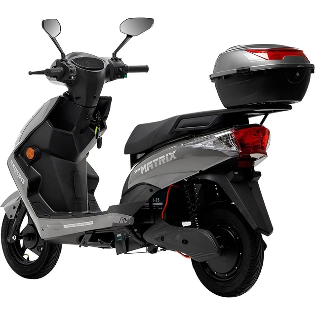 Електроскутер Corso «MATRIX» MT-603515 двигун 1200W, акумулятор 72V 25Ah графеновий, сірий, колеса 10" + 1 ящик. акум фото westvelo.com