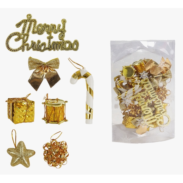 Новорічні прикраси 21 шт, кульки, подарунки, зірочки, D = 4 см, у слюді (C 67438) фото westvelo.com