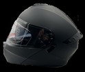Мото шолом, трансформер (XL) AXK (900-1) чорний матовий, (Вмонтований Bluetooth Наушники та мікрофон), вмонтовані окуляри (прозорий візор) фото westvelo.com