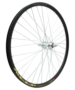 Колесо 26 зад, обід 2-ний чорний дисковий, втулка AL на промах, диск різьба