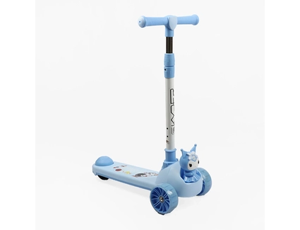 Самокат дитячий 3-х колісний Skyper KR-11/6093 синій, колеса PU Ø125mm/40mm зі світлом, музика та підсвічування платформи, кермо складне