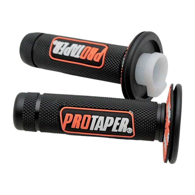 Мото гріпси PRO TAPER універсальні, чорно-помаранчево-білі фото westvelo.com