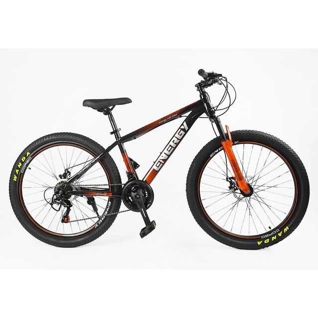 Велосипед 26 ST Corso «ENERGY» EN-26418 сталь 15", (к-т SHIMANO) чорно-помаранчевий фото westvelo.com