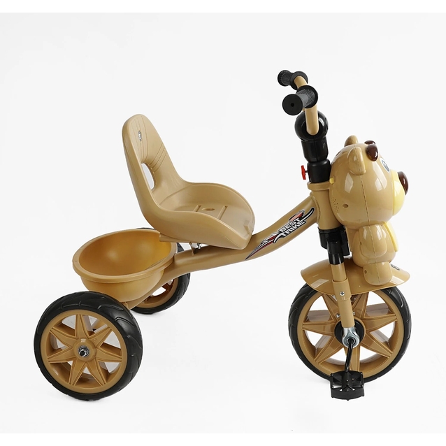 Дитячий велосипед 3-х колісний EVA (піна) Best Trike колеса 10-8, «Ведмедик» BS-30508 світло-коричневий, сталева рама, УКР.ОЗВУЧУВАННЯ, кошик фото westvelo.com