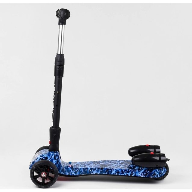 Самокат дитячий 3-х колісний, Best Scooter «MAXI» 46189 синій, колеса PU Ø120mm/40mm, парогенератором, МУЗИКА, ТУРБІНИ фото westvelo.com