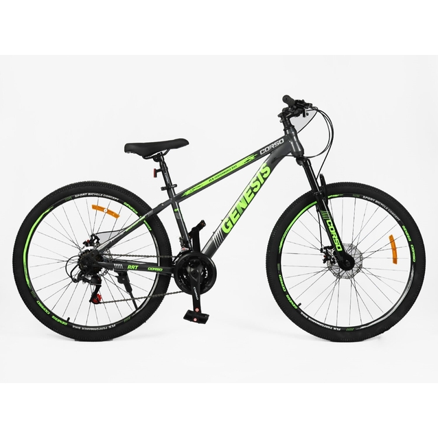 Велосипед 27.5 ST Corso «GENESIS»  GS-27625 сталь 15", (к-т SunRun) графітово-салатовий фото westvelo.com