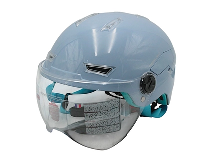 Мото шолом, відкритий (M-S) "DAVID" D316, синій глянцевий (ABS)