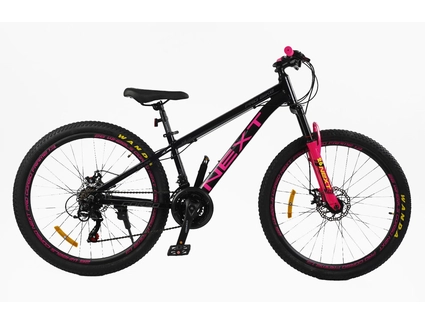 Велосипед 26 AL Corso «NEXT» NX-26922 алюміній 13", (к-т SHIMANO) чорно-рожевий