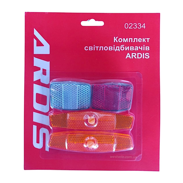 Набір катафотів 4 шт з кріпленням (довгі) ARDIS (02334) фото westvelo.com
