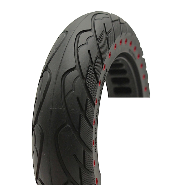 Покришка 10-2.125 А NEDONG (Ø141 - 37мм) безкамерка для електросамоката, червоні крапки фото westvelo.com