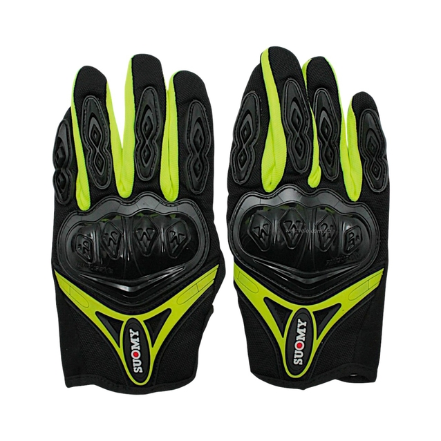 Мото рукавиці (L) "SUOMY" (SU‑10) чорно-зелені (сенсорний палець) фото westvelo.com