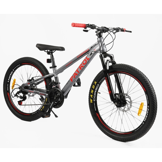 Велосипед 24 ST Corso «PATROL» PL-24500 сталь 11", (к-т SunRun) сірий фото westvelo.com