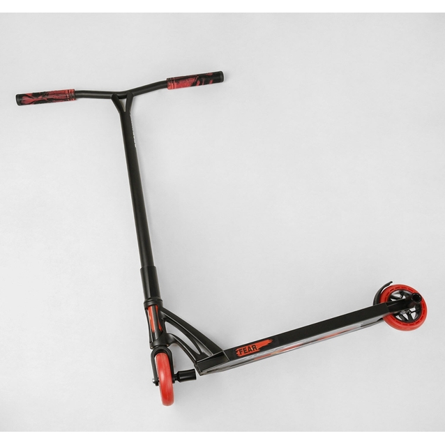 Самокат трюковий Best Scooter «FEAR» МТ-50599 чорно-червоний, SCS-система, пеги, AL диск та дека, колеса PU Ø115mm, ширина керма - 58 см фото westvelo.com
