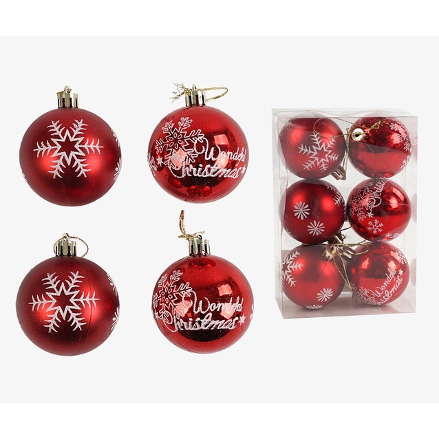 Новорічні прикраси .6 шт, кульки, D = 5,5 см, у слюді (C 67665) фото westvelo.com